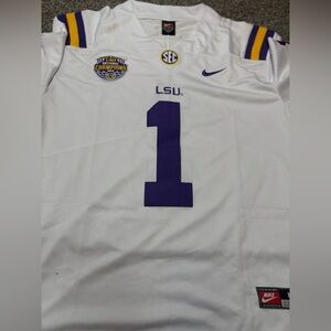 Nike White and Purple LSU Champions Jersey